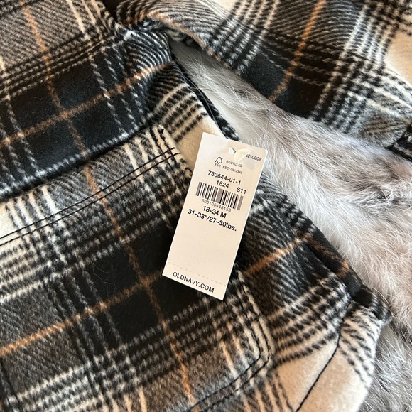 🆕 OLD NAVY Soft-Brushed Plaid Shacket coat jacket Toddler baby unisex sz 18-24m - Picture 3 of 8